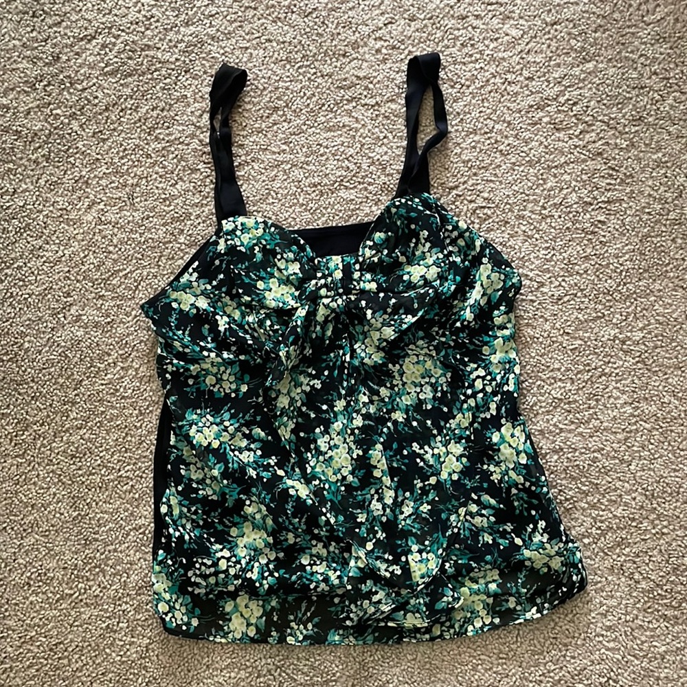 LC Lauren Conrad green floral tank sz XS